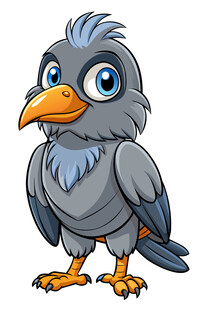 可爱卡通灰鸟形象
