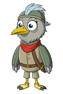 卡通小鸟探险家