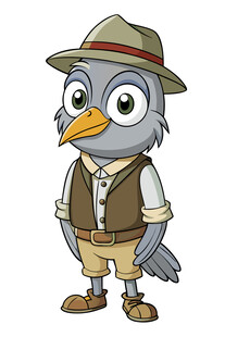 戴帽小鸟绅士形象