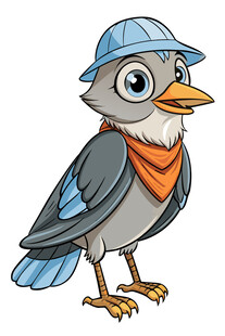 戴帽小鸟形象设计图
