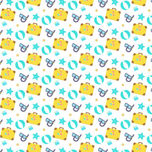 可爱小黄车与锚点图案背景