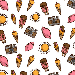 夏日冰淇淋相机图案集合