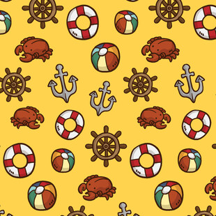 海洋主题卡通图案背景