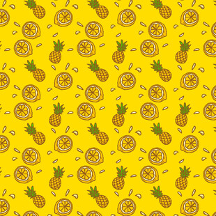 黄色菠萝图案背景纹理