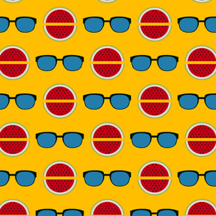 太阳镜与禁止标志图案背景