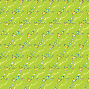 绿色卡通图案无缝背景