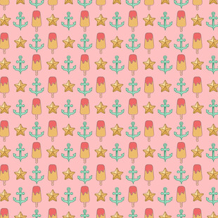 海洋风锚与章鱼图案背景