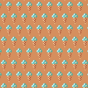 橙色底蓝花图案纹理