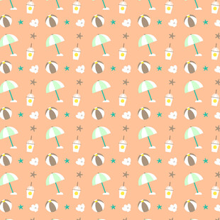 清新雨伞花朵图案背景