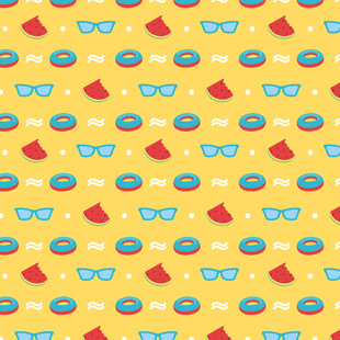 夏日元素黄色背景图案