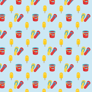 夏日沙滩玩具图案背景