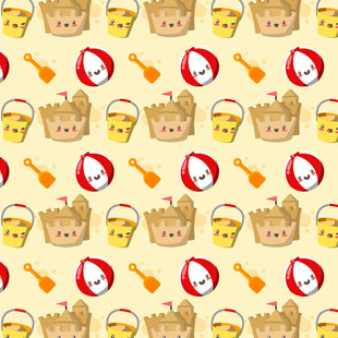 卡通圣诞元素无缝背景图案