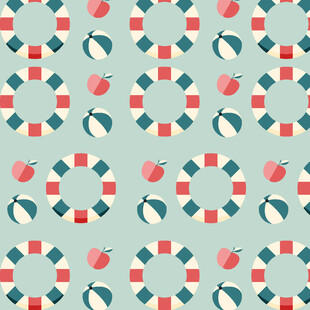 海洋主题救生圈图案背景