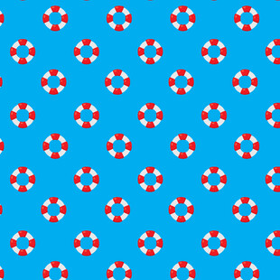 蓝色背景上的救生圈图案