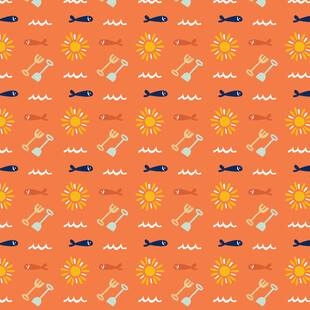 橙色底动物图案无缝背景