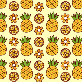 菠萝花卉图案背景图