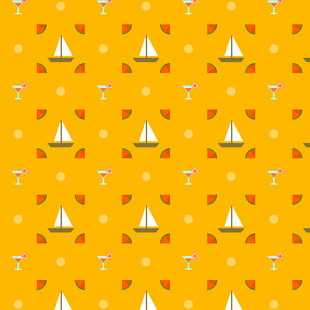 黄色背景帆船图案纹理