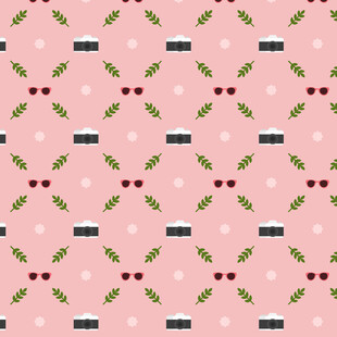 粉色圣诞元素几何图案