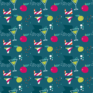 鸡尾酒图案背景装饰图