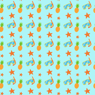 海洋风多彩海星图案背景