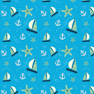 海洋风帆船锚图案背景