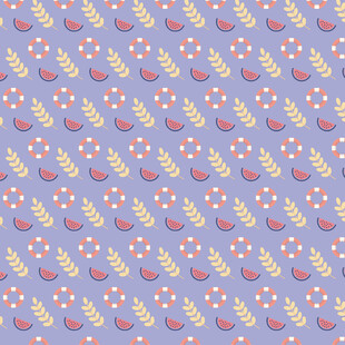 紫色底水果图案无缝背景