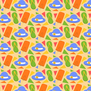 多彩卡通图案背景纹理