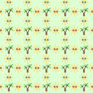 清新黄绿花卉图案背景