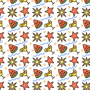 水果星星图案无缝背景