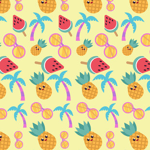 夏日水果图案背景