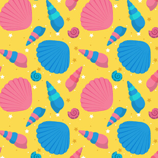 海洋贝壳图案背景设计