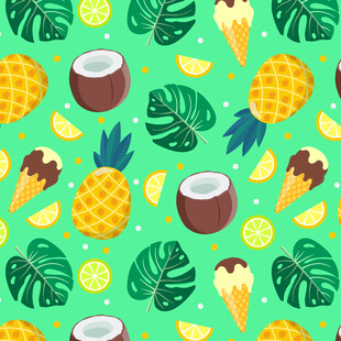 热带水果图案背景设计