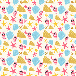 海洋元素无缝图案设计