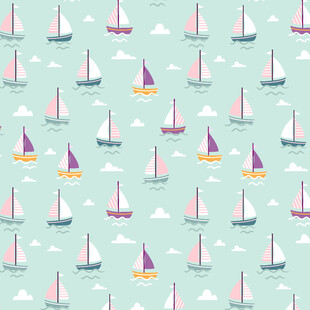 粉色帆船图案背景