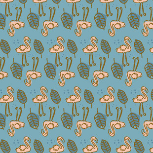 火烈鸟与仙人掌图案背景