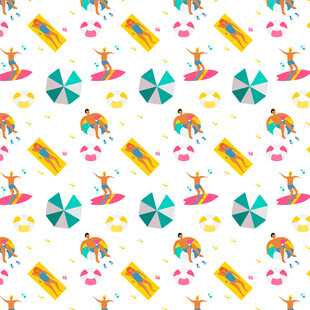 多彩冲浪板图案背景