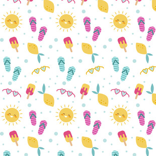 夏日缤纷水果图案背景