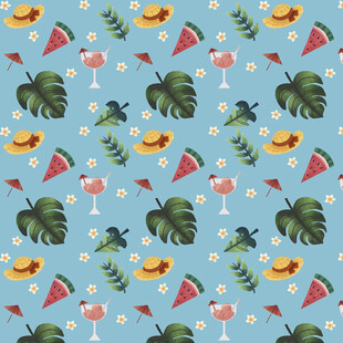 夏日热带风情图案背景