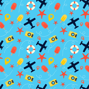 海洋主题卡通图案背景