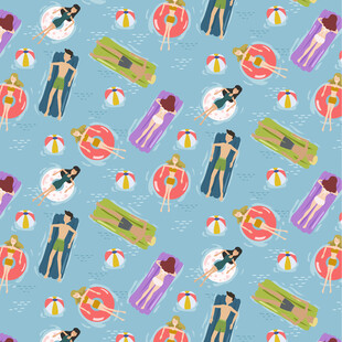 卡通风格太空元素图案背景