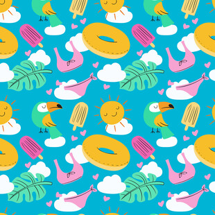 夏日清凉度假风图案设计