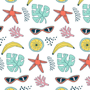 夏日海洋风图案设计元素