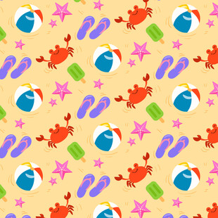 海洋元素卡通图案背景