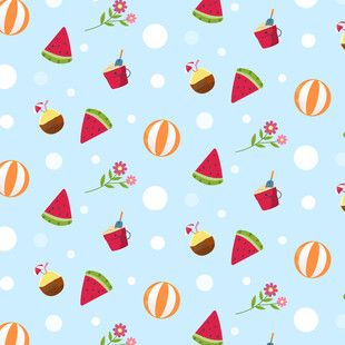 夏日水果图案背景