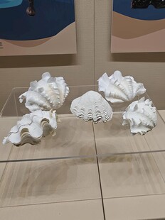 白色褶皱雕塑摆件展示