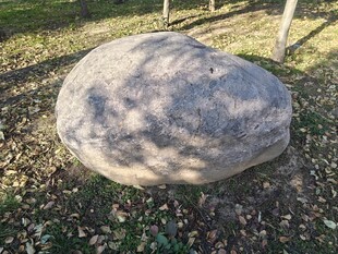 户外草地中的巨大石头