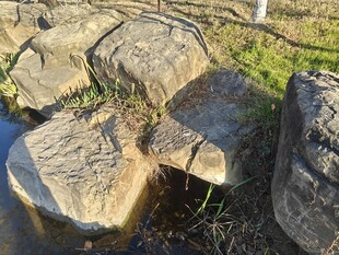 户外散落的古老石块