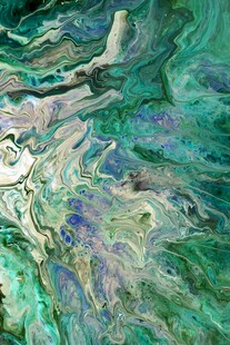 梦幻绿调抽象流体艺术