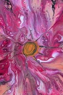 梦幻粉色抽象花卉图案