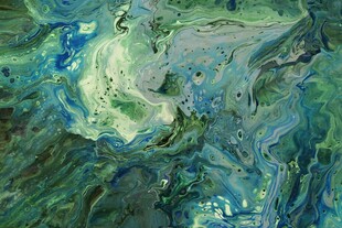 抽象蓝绿系艺术油画纹理